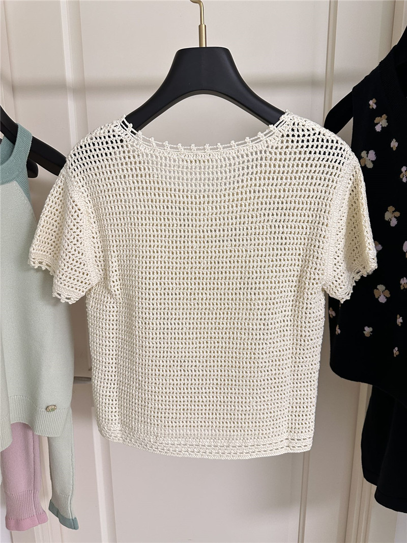 Ce1i*e hollow short sleeve replica designer clothes