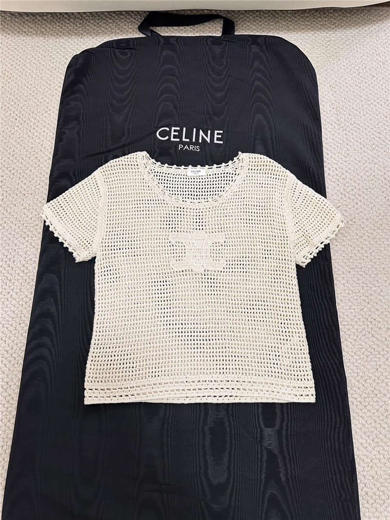 Ce1i*e hollow short sleeve replica designer clothes