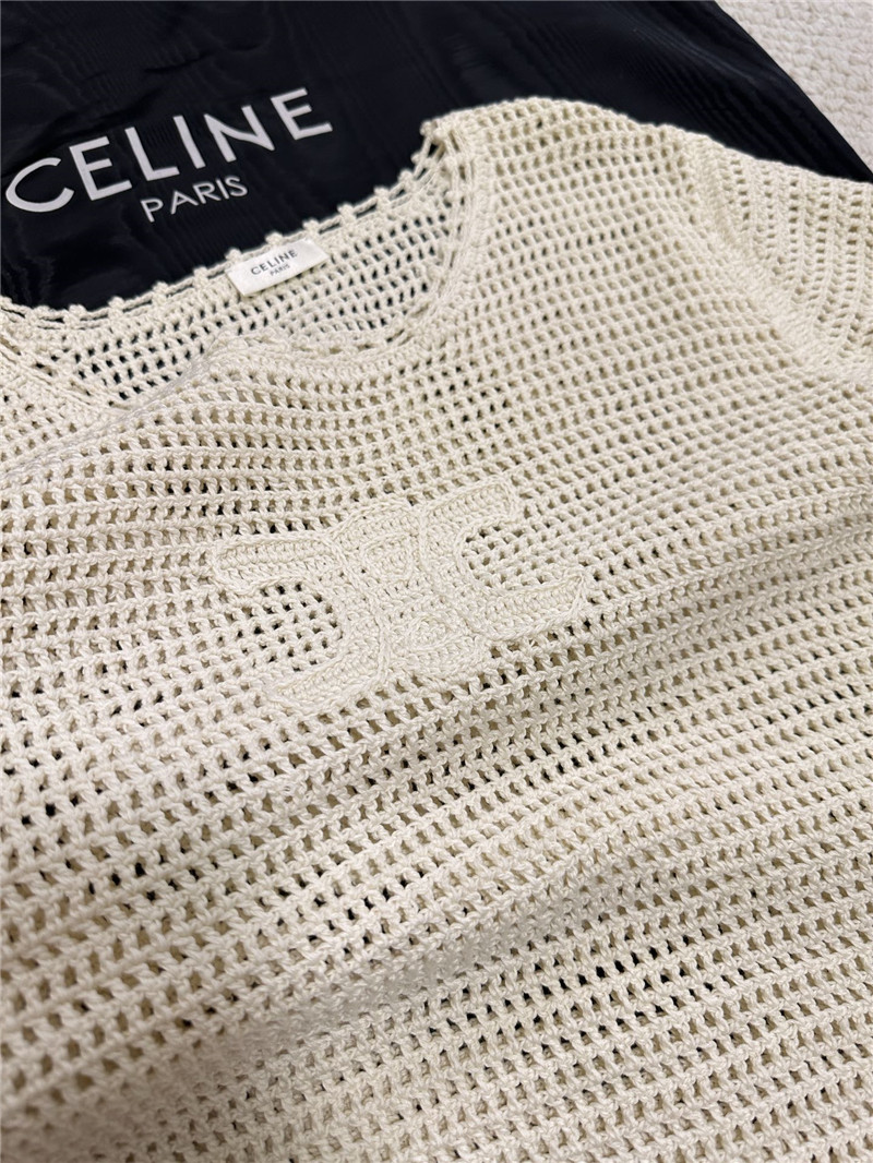 Ce1i*e hollow short sleeve replica designer clothes