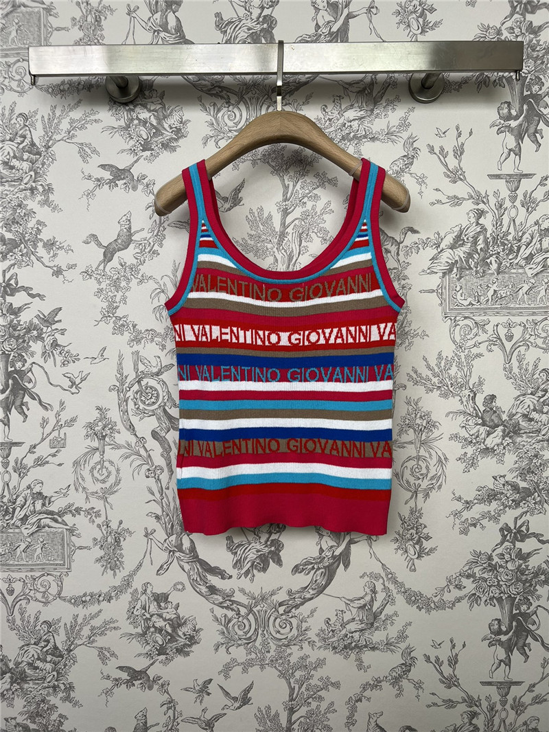 Va1e*ntin0 logo jacquard striped vest