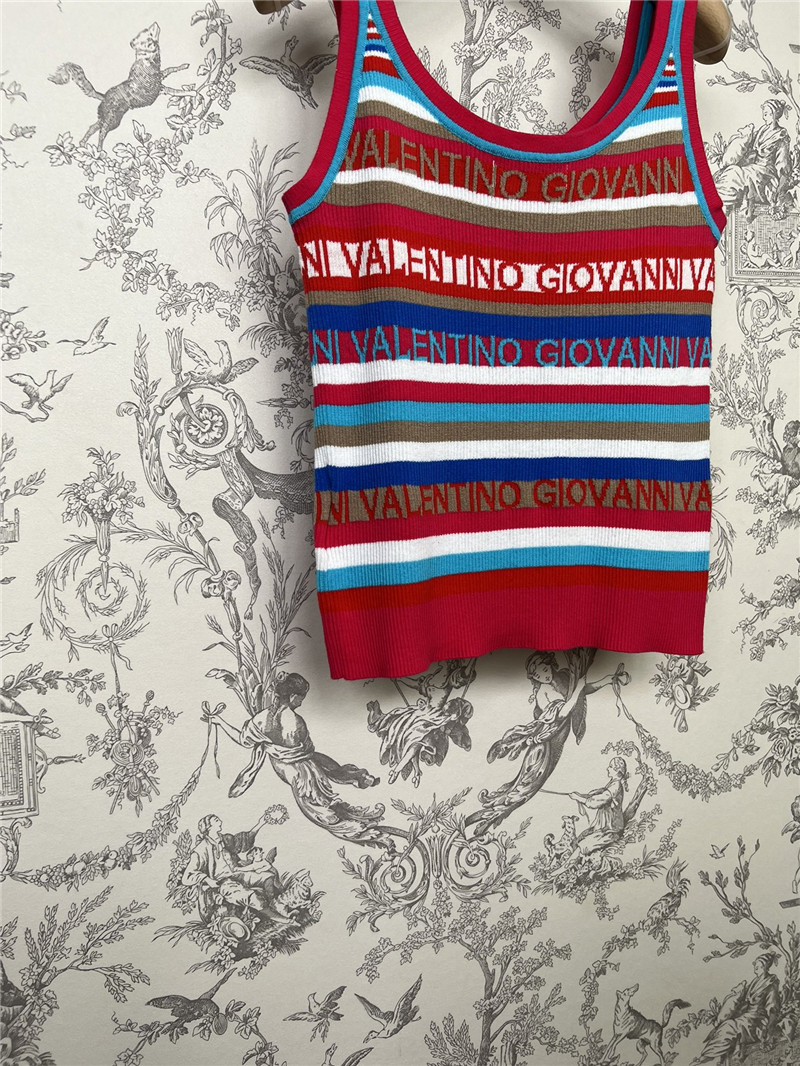 Va1e*ntin0 logo jacquard striped vest