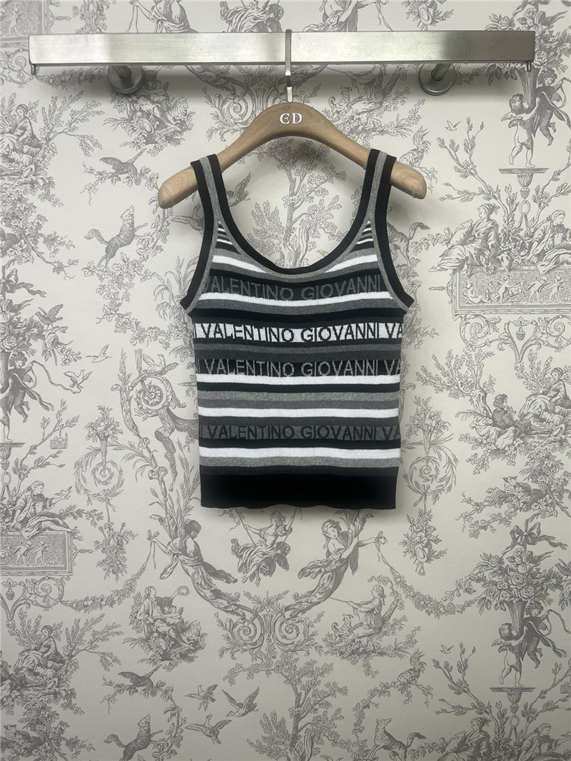 Valentino Black Striped Knitted Vest