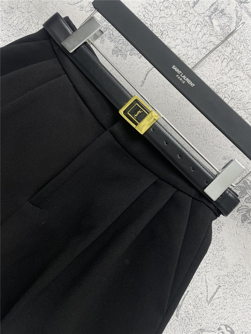 YSL metallic logo belt shorts replica designer clothing websites