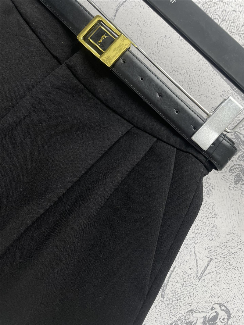 YSL metallic logo belt shorts replica designer clothing websites