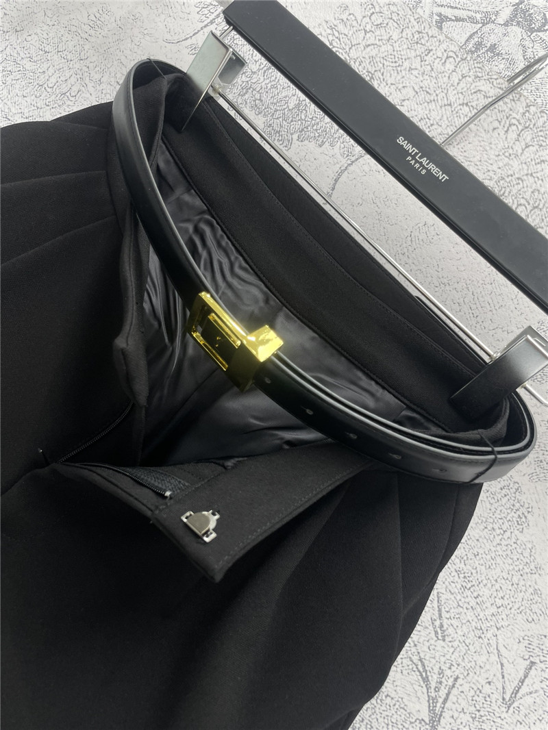 YSL metallic logo belt shorts replica designer clothing websites