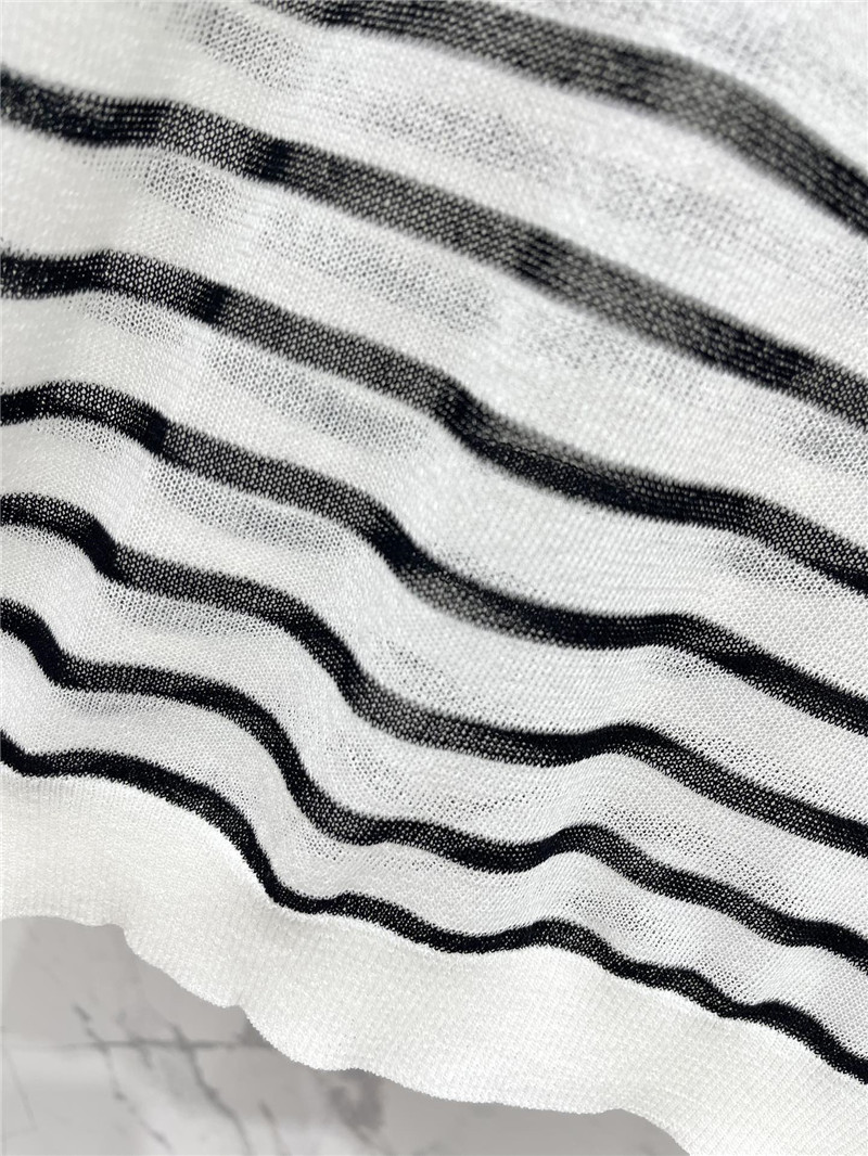 Dior Striped Thin Knit T-shirt in White