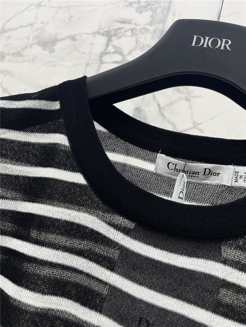 D10r striped thin knit t-shirt in black