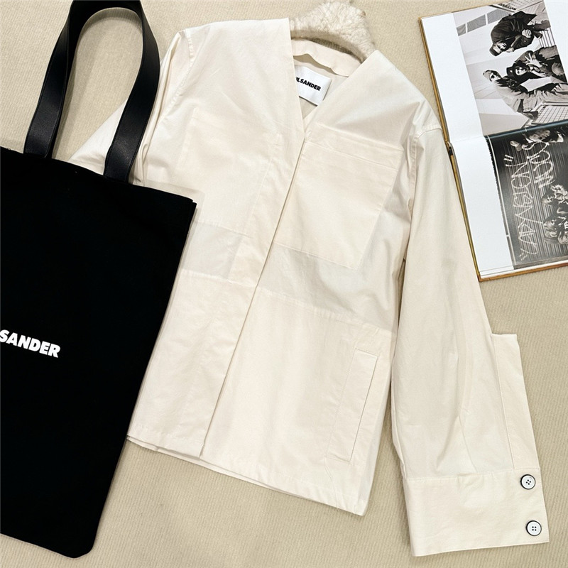 jil sander V-neck double pocket shirt jacket replica clothing