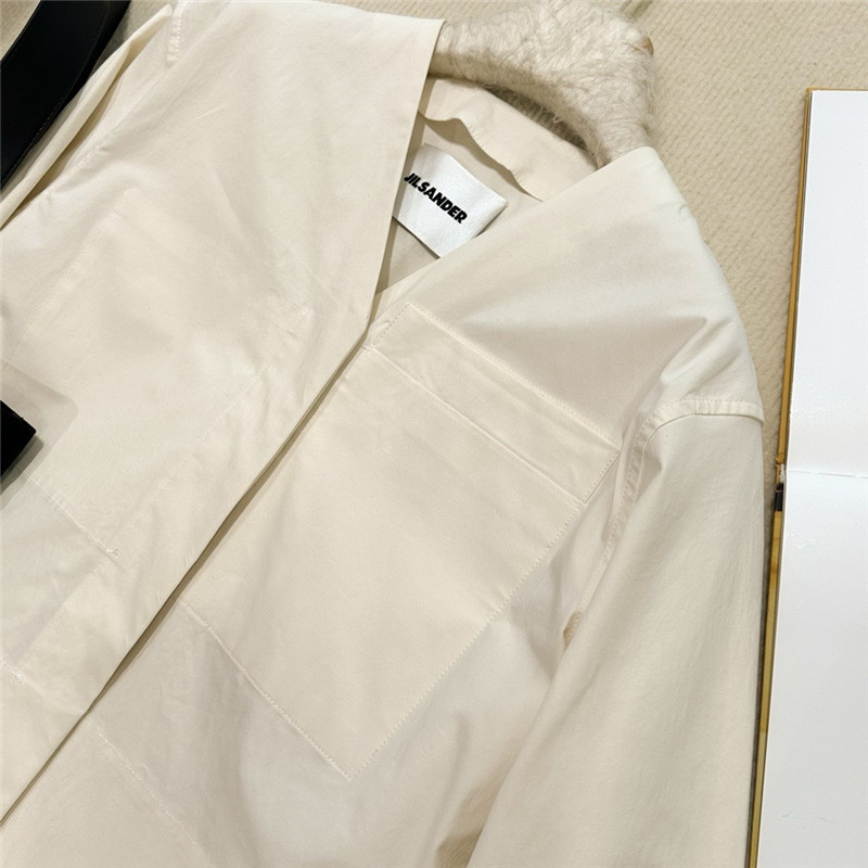 jil sander V-neck double pocket shirt jacket replica clothing