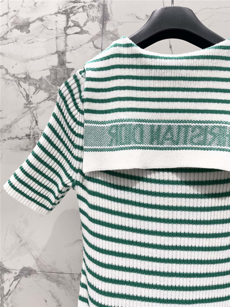 D10r navy neck short sleeve knitted dress replica clothes