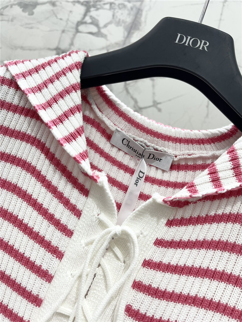 D10r navy neck short sleeve knitted dress replica clothes