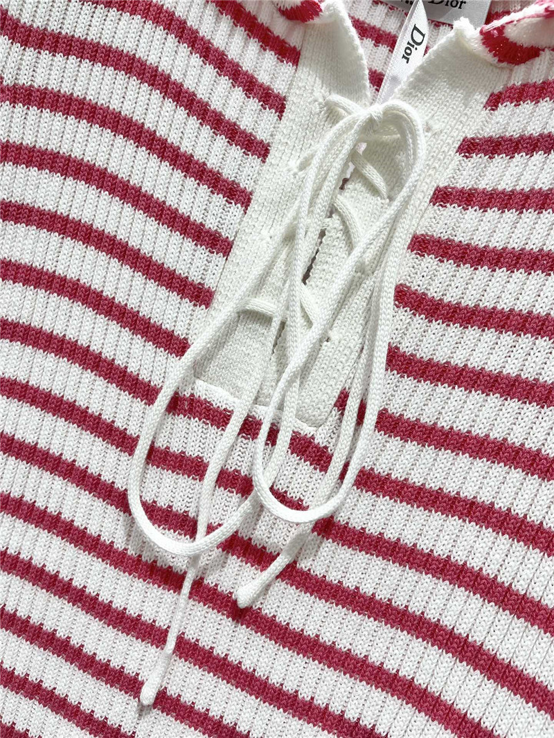 D10r navy neck short sleeve knitted dress replica clothes