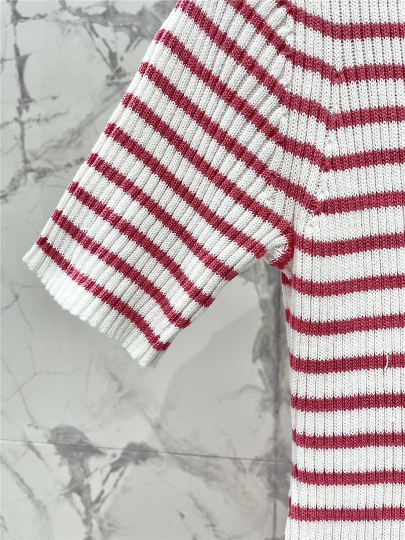 D10r navy neck short sleeve knitted dress replica clothes