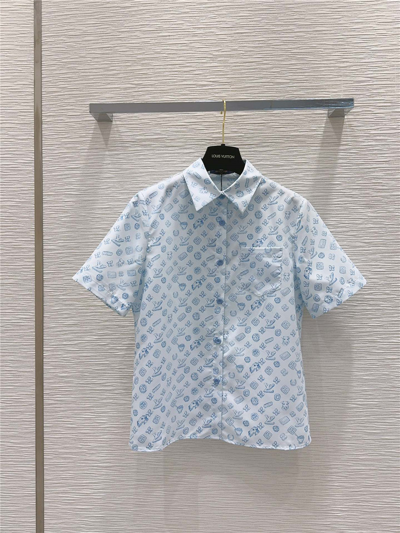 louis vuitton LV lapel shirt + shorts set replica clothing
