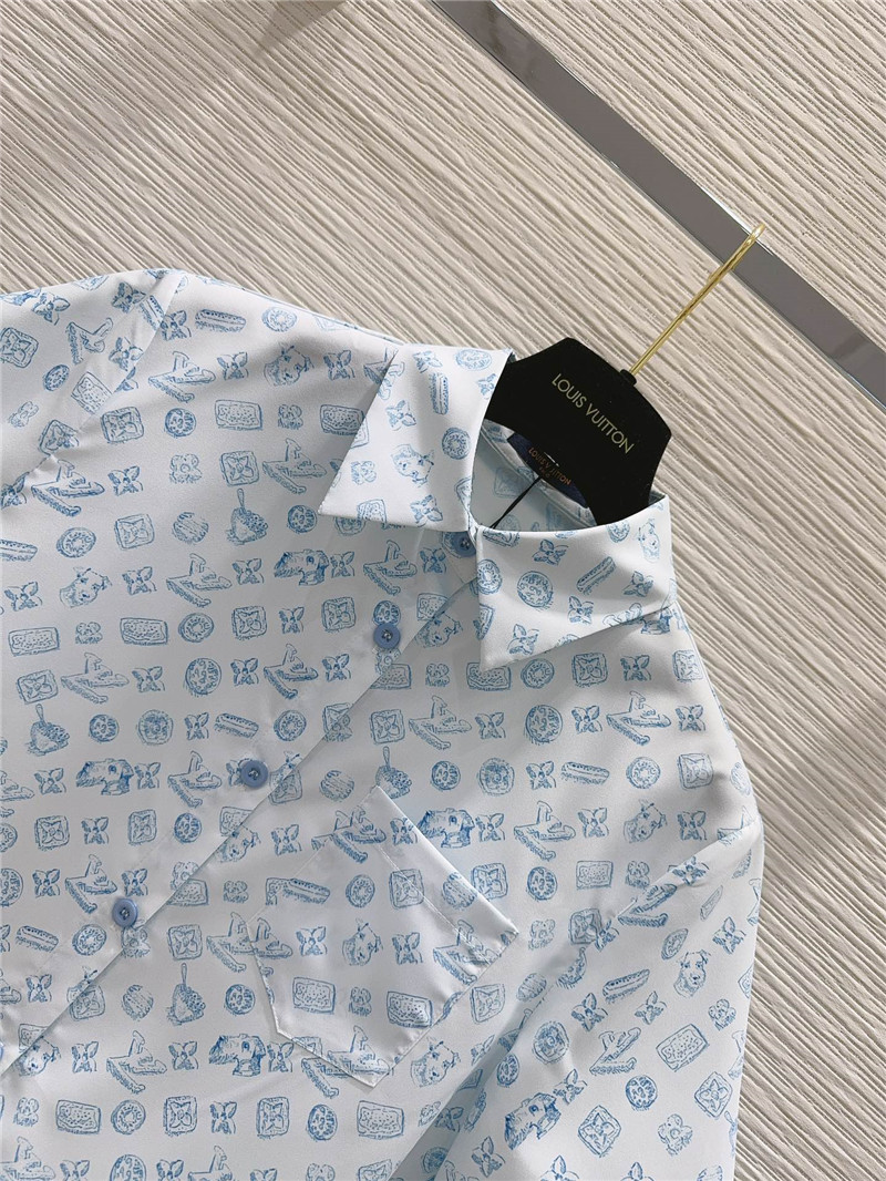 louis vuitton LV lapel shirt + shorts set replica clothing