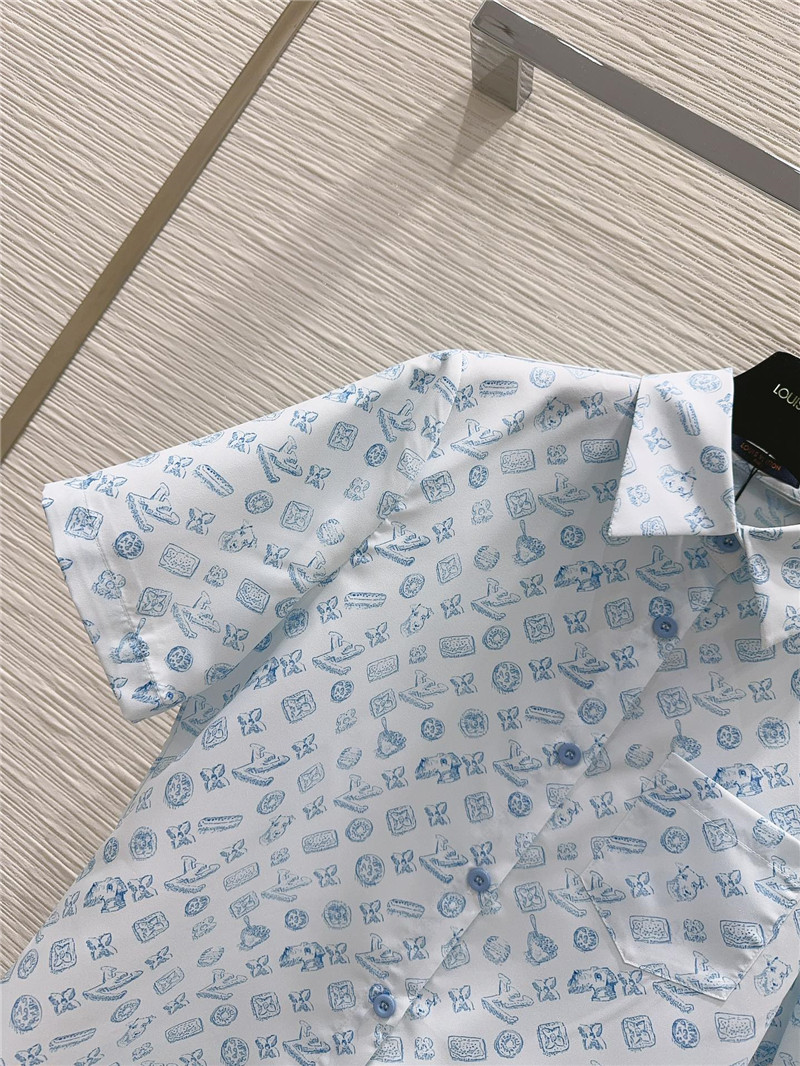 louis vuitton LV lapel shirt + shorts set replica clothing