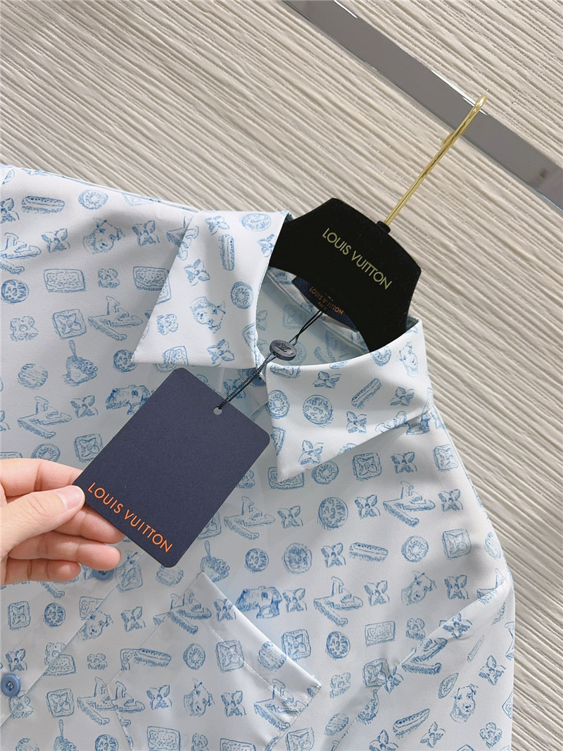 louis vuitton LV lapel shirt + shorts set replica clothing