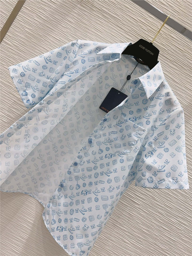 louis vuitton LV lapel shirt + shorts set replica clothing