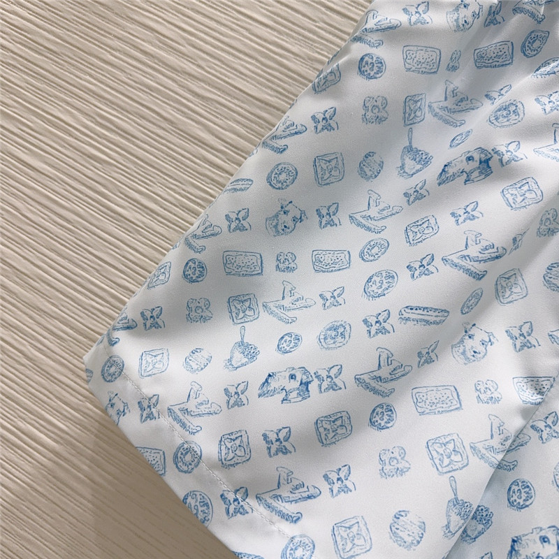 louis vuitton LV lapel shirt + shorts set replica clothing