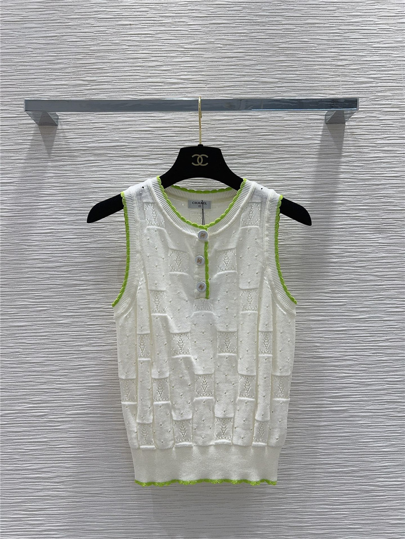Chanel crew neck sweater sleeveless vest replica designer clothes