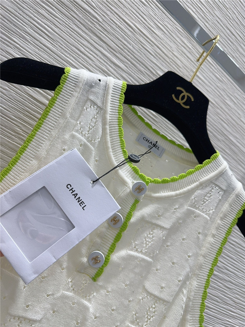 Chanel crew neck sweater sleeveless vest replica designer clothes