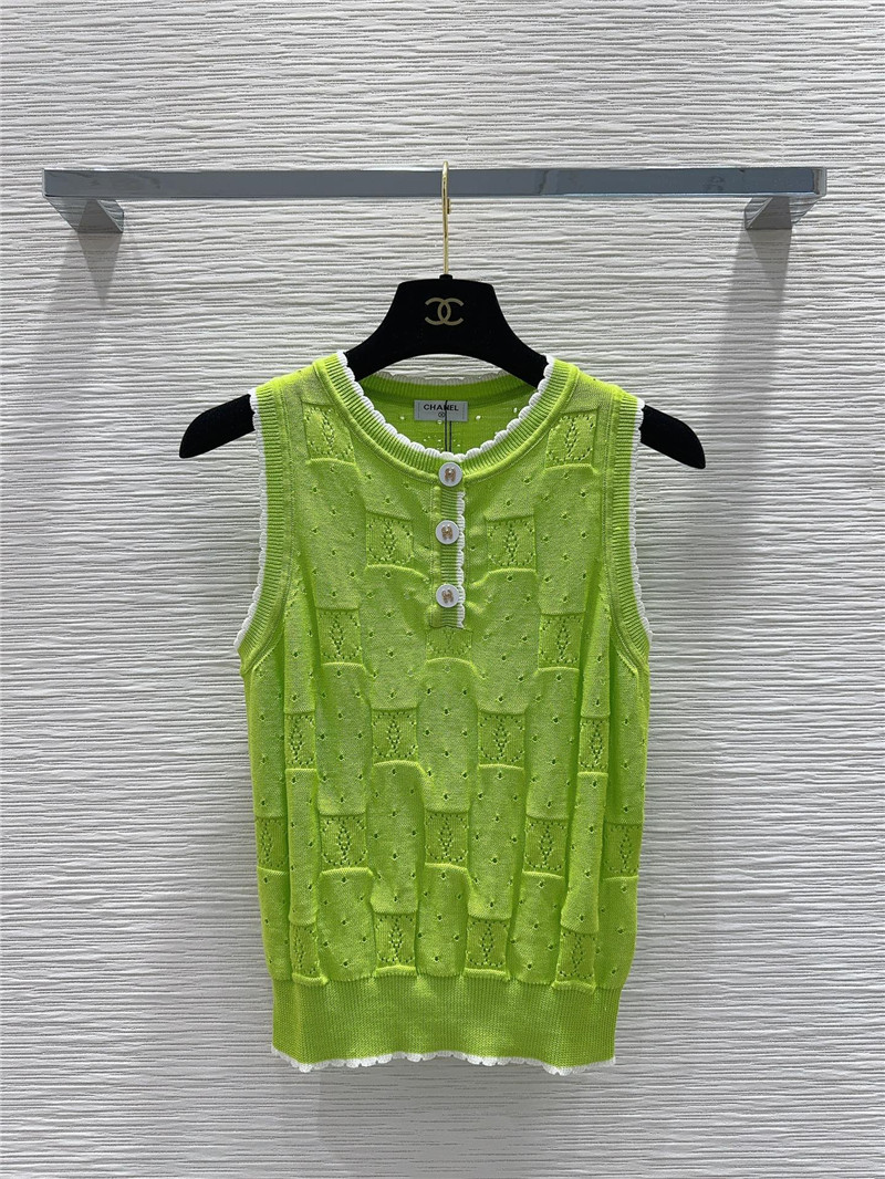 Chanel crew neck sweater sleeveless vest replica designer clothes