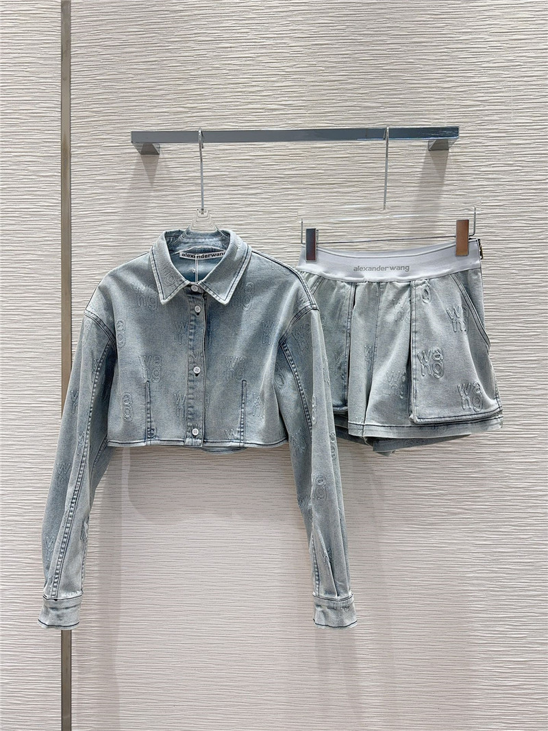 A1exa*der wang denim yeast washed denim suit replica clothes