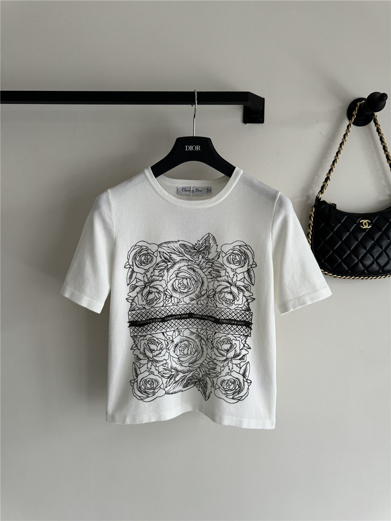 Dior Graphic Print Knitted T-shirt