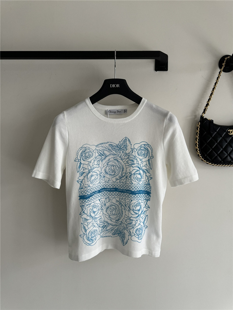 dior new knitted short sleeve replica designer clothes