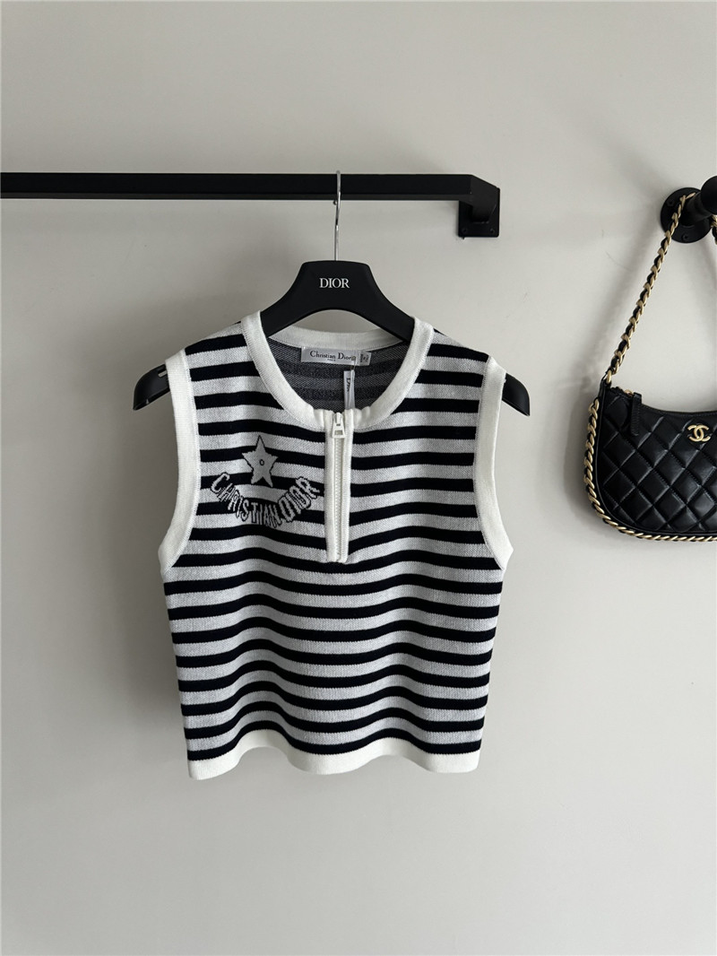 dior knitted striped vest replicas clothes