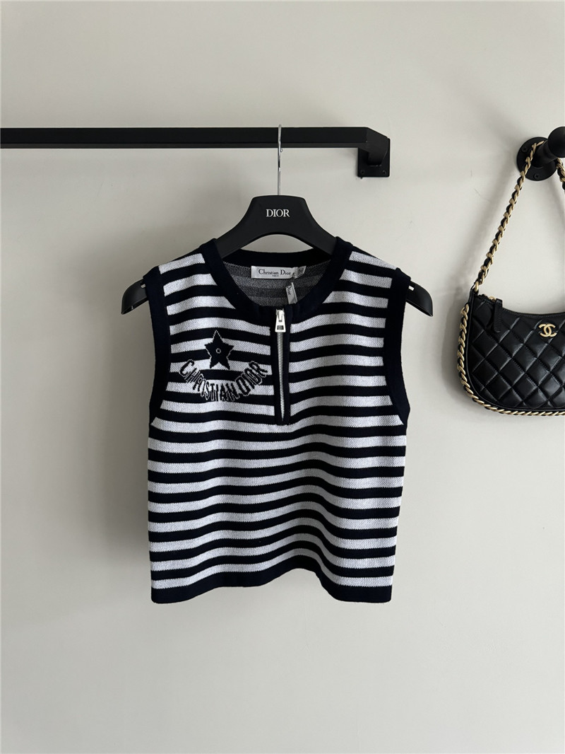 dior knitted striped vest replicas clothes