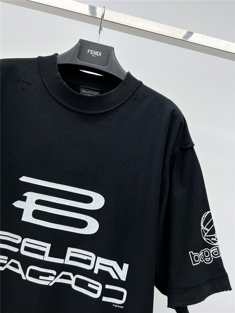Ba1en*iaga ripped printed t-shirt replica d&g clothing