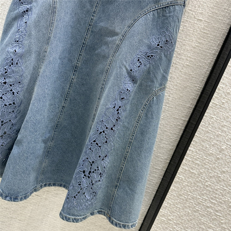 Chloé hollow embroidered denim skirt replica d&g clothing