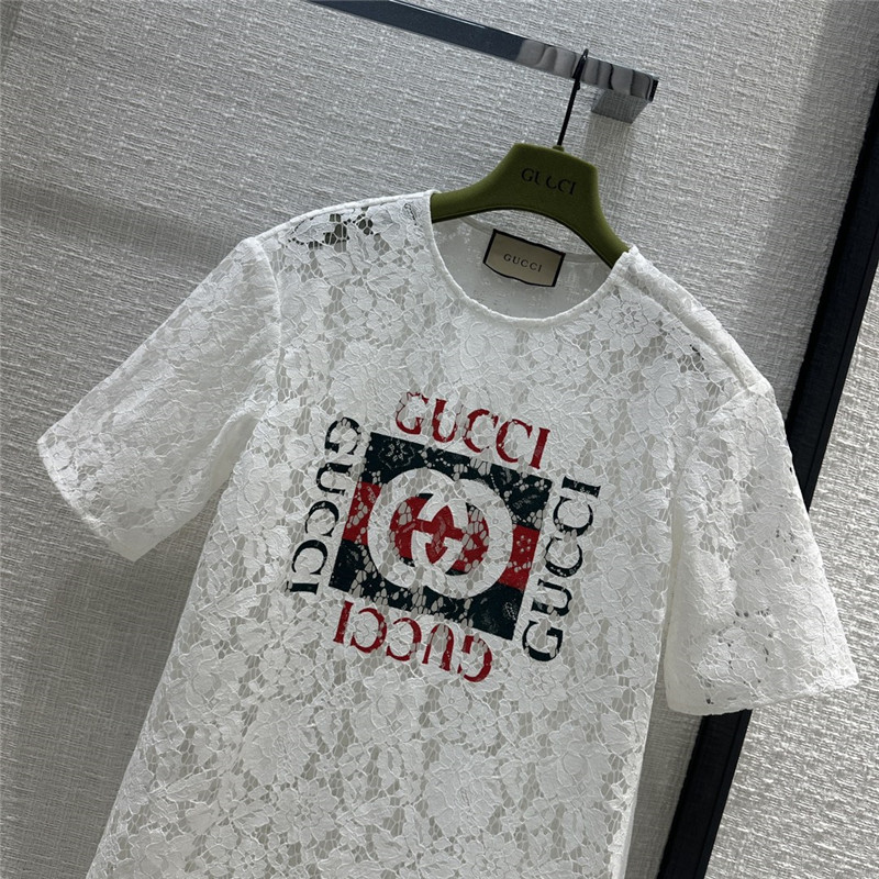 Gvc*1 zippered round neck lace short sleeve top replica clothes
