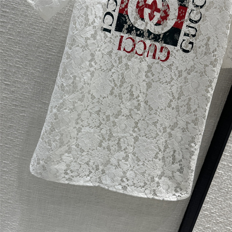 Gvc*1 zippered round neck lace short sleeve top replica clothes