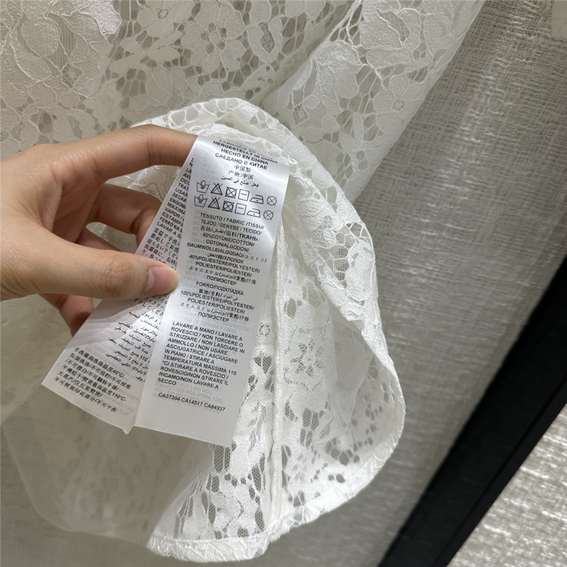 Gvc*1 zippered round neck lace short sleeve top replica clothes