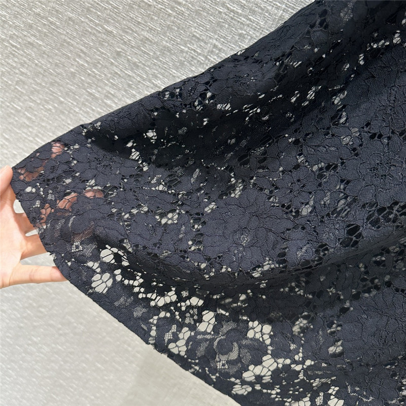 Gvc*1 zippered round neck lace short sleeve top replica clothes