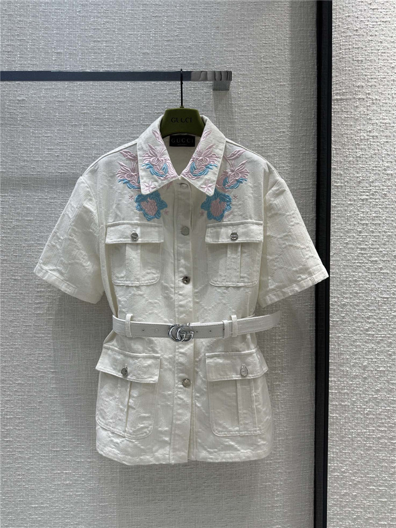 Gucci full G jacquard white denim jacket replica d&g clothing