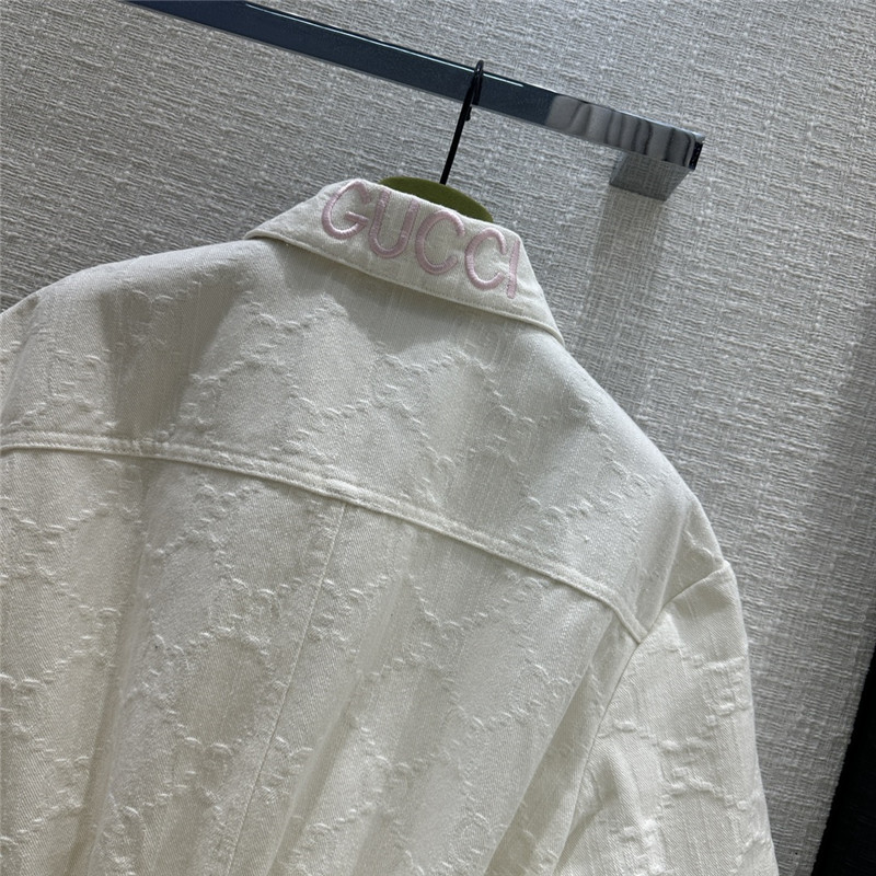 Gvc*1 full g jacquard white denim jacket replica d&g clothing