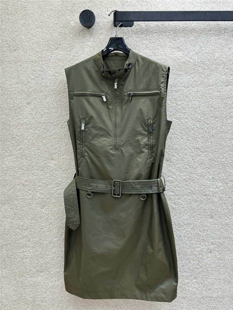 Burberry stand collar work style sleeveless dress replica clothes
