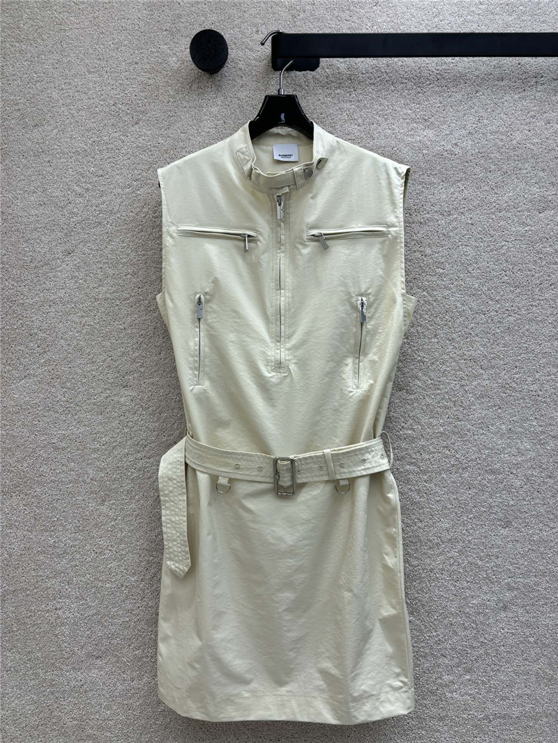 Burberry stand collar work style sleeveless dress replica clothes
