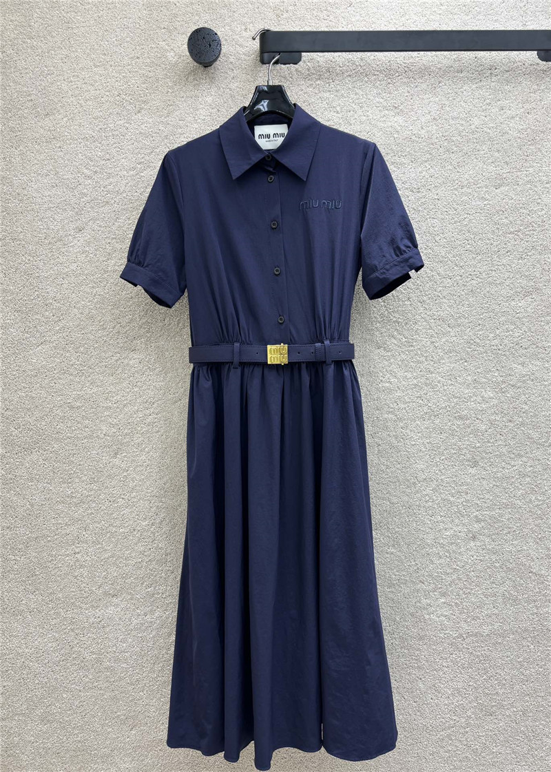 miumiu metal buckle waist short dress replica designer clothes