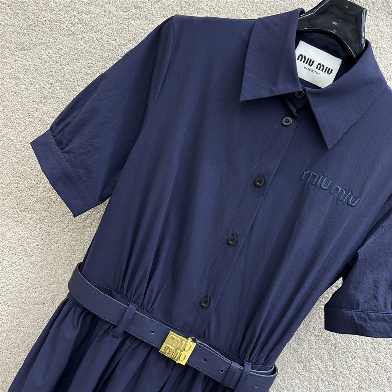 miumiu metal buckle waist short dress replica designer clothes