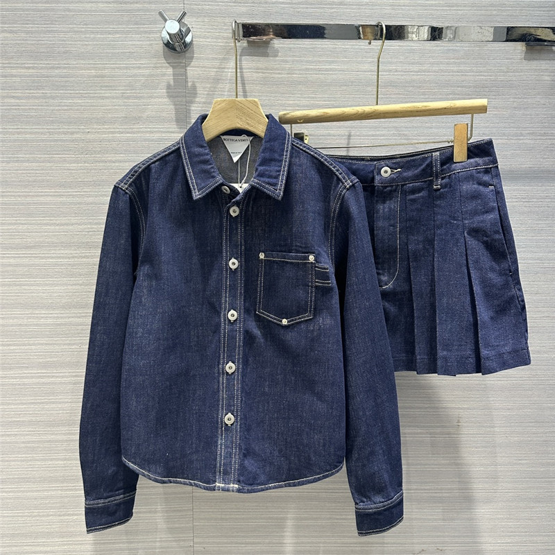 Bottega Veneta denim blue original color denim suit replica clothes