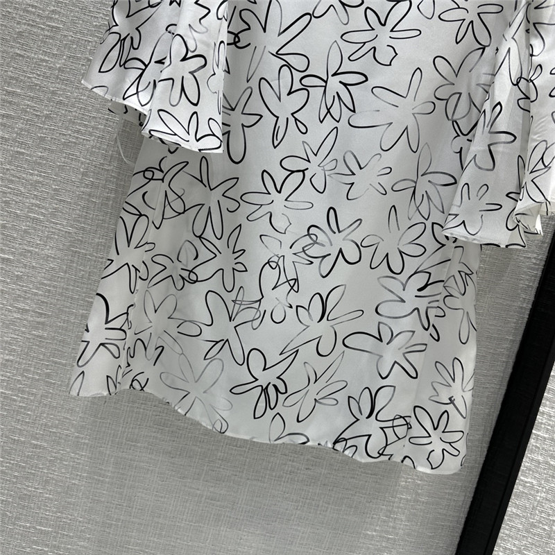 Chloé elegant floral graffiti print silk shirt replica clothing sites