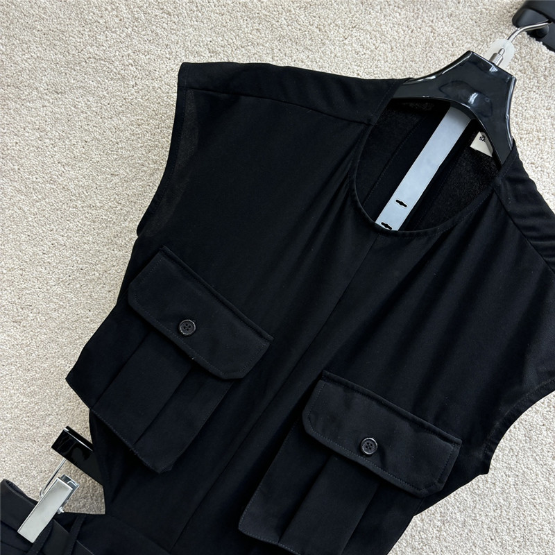 YSL belted sleeveless sundress replica designer clothes