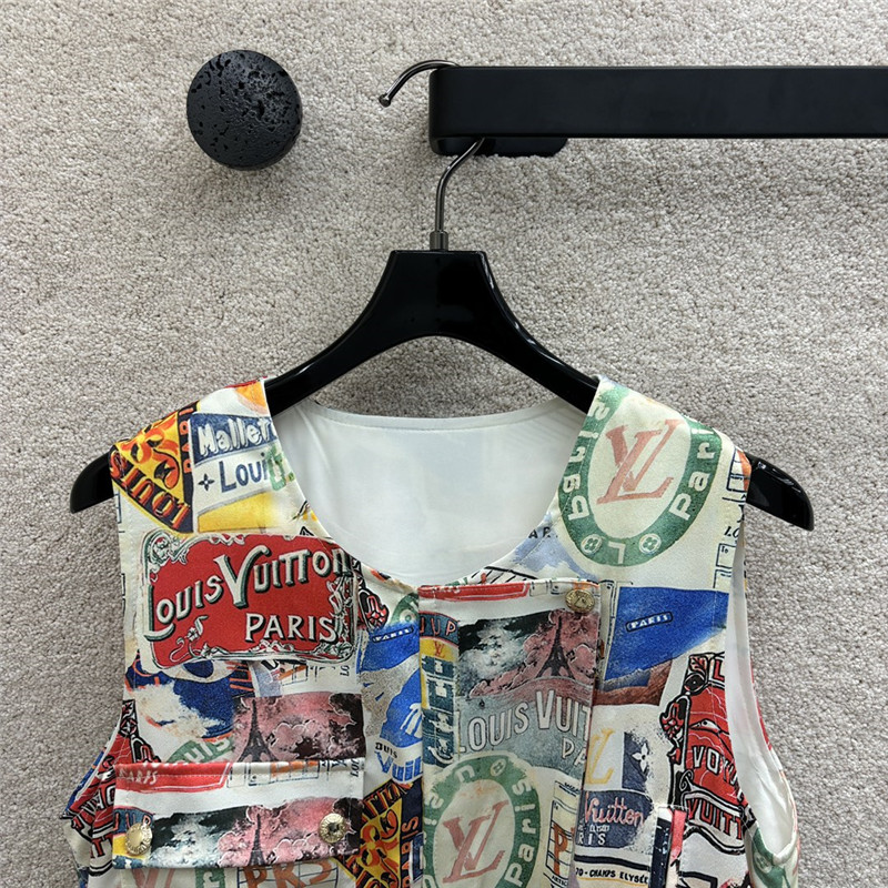 l0vis Vvtt0n lv printed drawstring dress replicas clothes