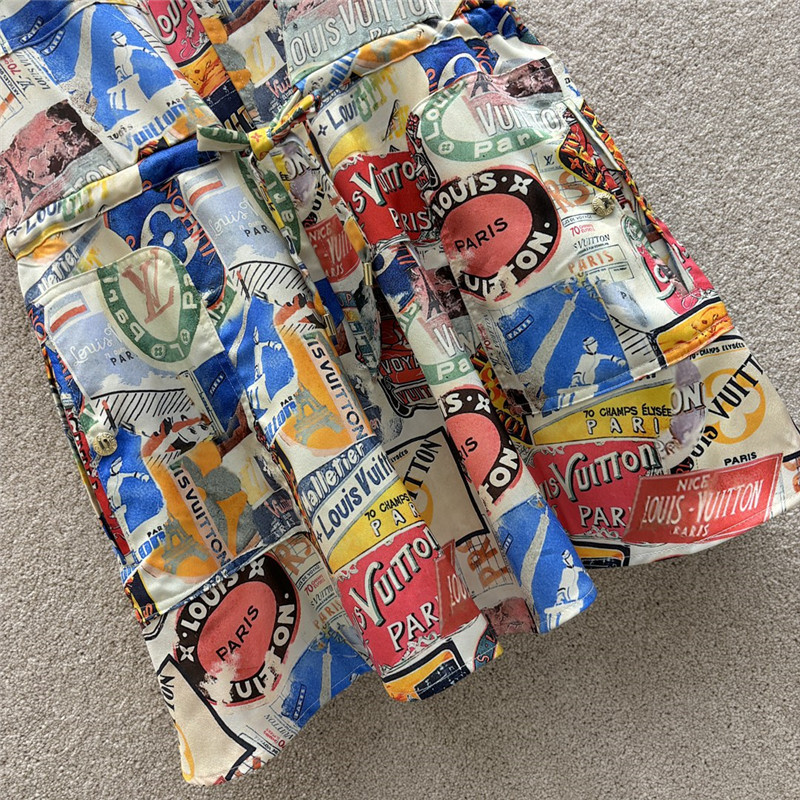 l0vis Vvtt0n lv printed drawstring dress replicas clothes