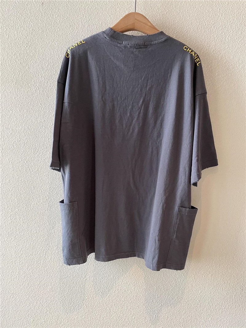 Ch**el basic large pocket short sleeve replica clothes