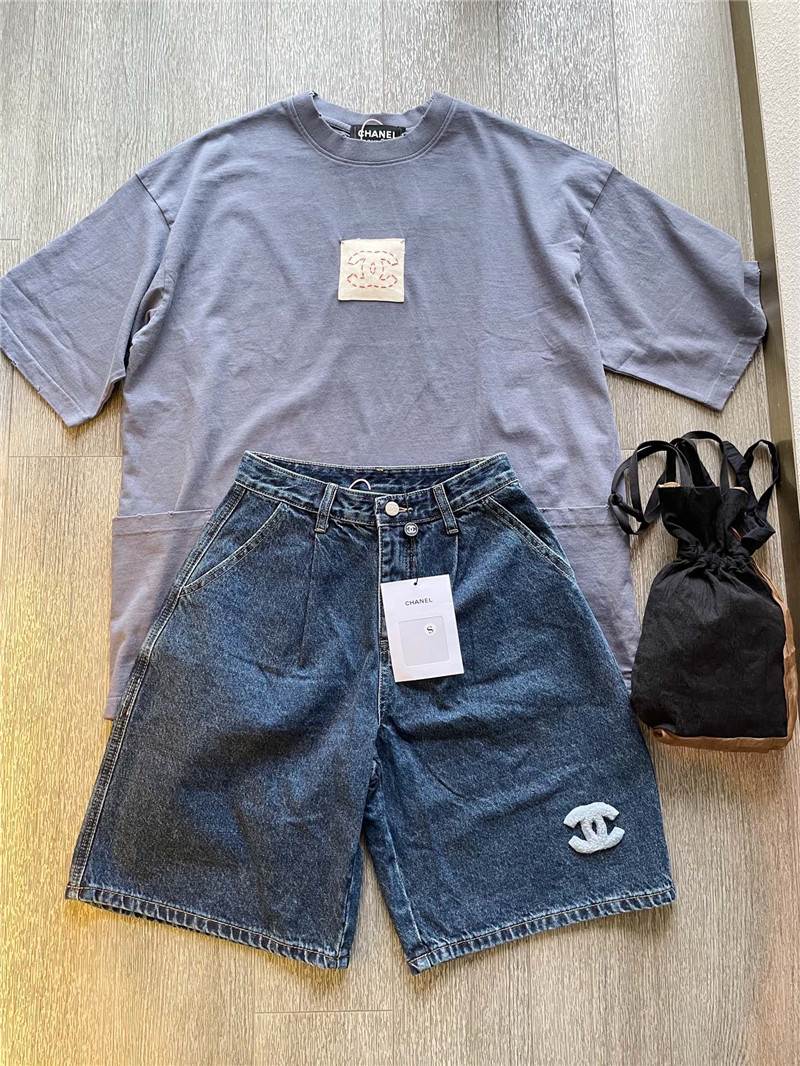 Ch**el basic large pocket short sleeve replica clothes